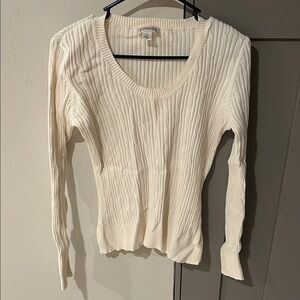 St. John's Bay Cream Ribbed Knit Sweater